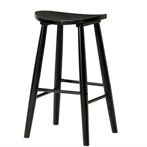 Maven Lane Luna Bar Stool In Rustic  Black Wood Finish
